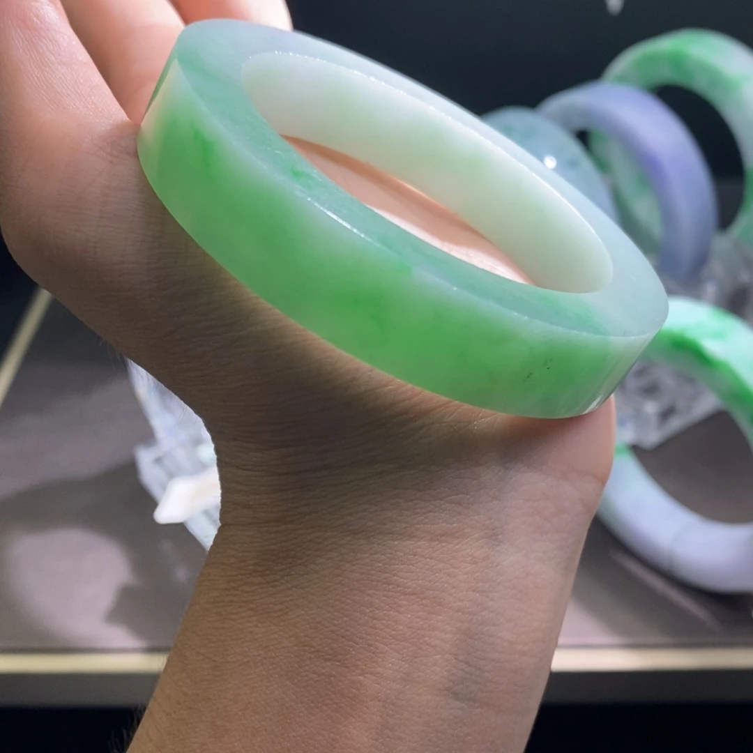 定制翡翠翡翠手镯未镶嵌桃*
