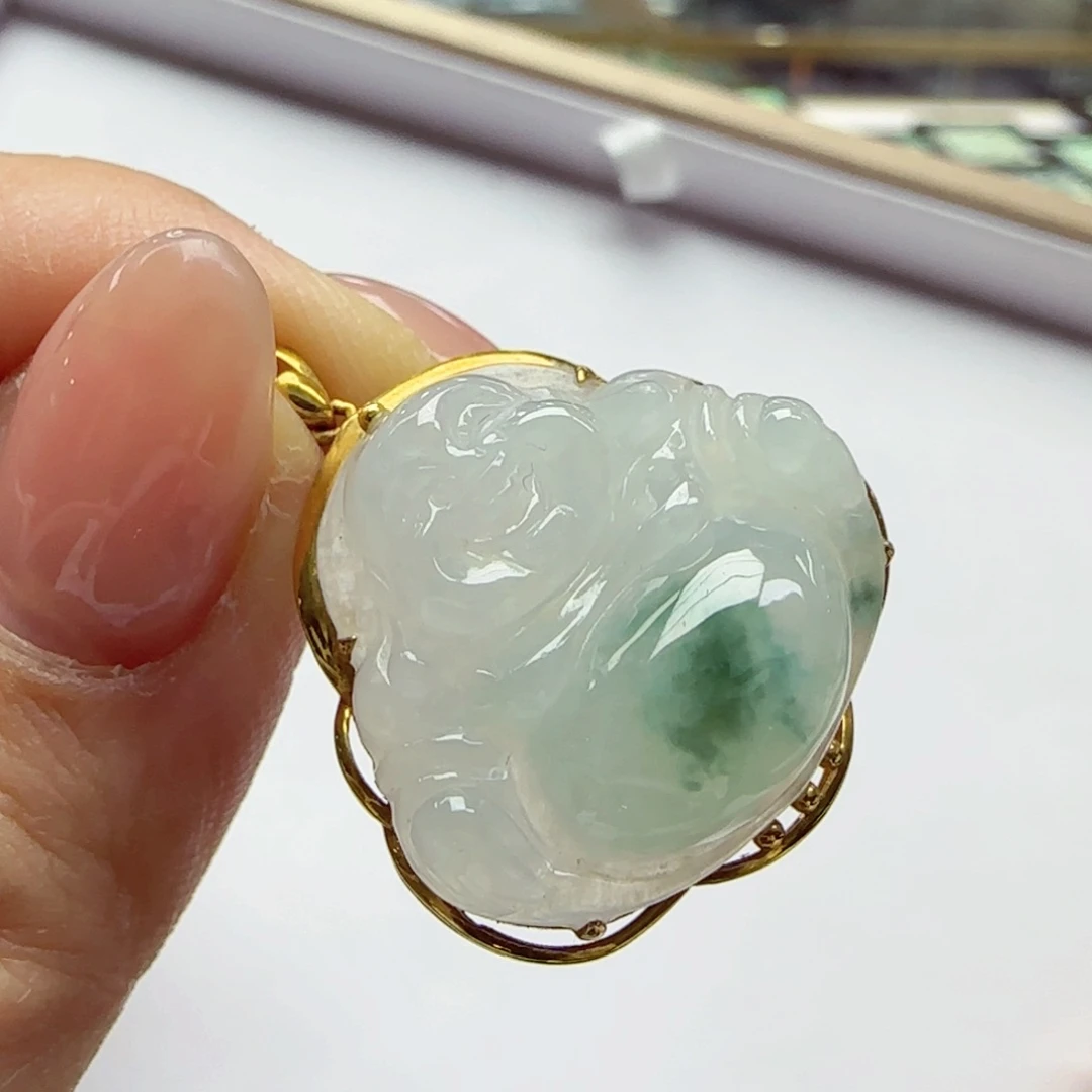 颈饰18K金镶嵌翡翠b1000