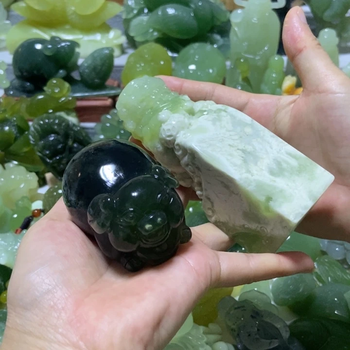 【闪购商品】蛇纹石玉未镶嵌把件空***后