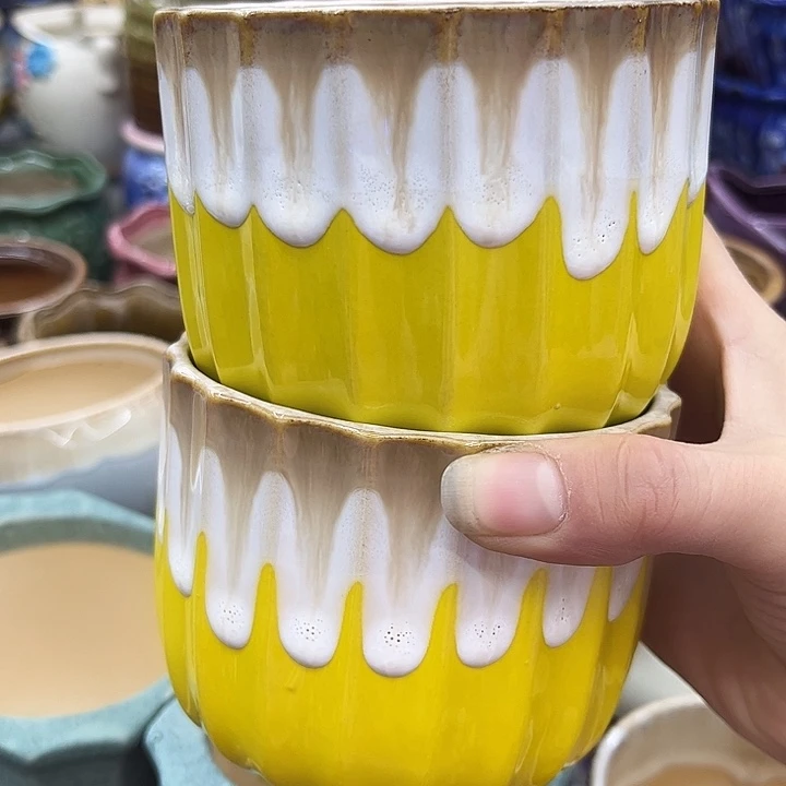 多肉绿植陶瓷花盆9.9包邮，有孔