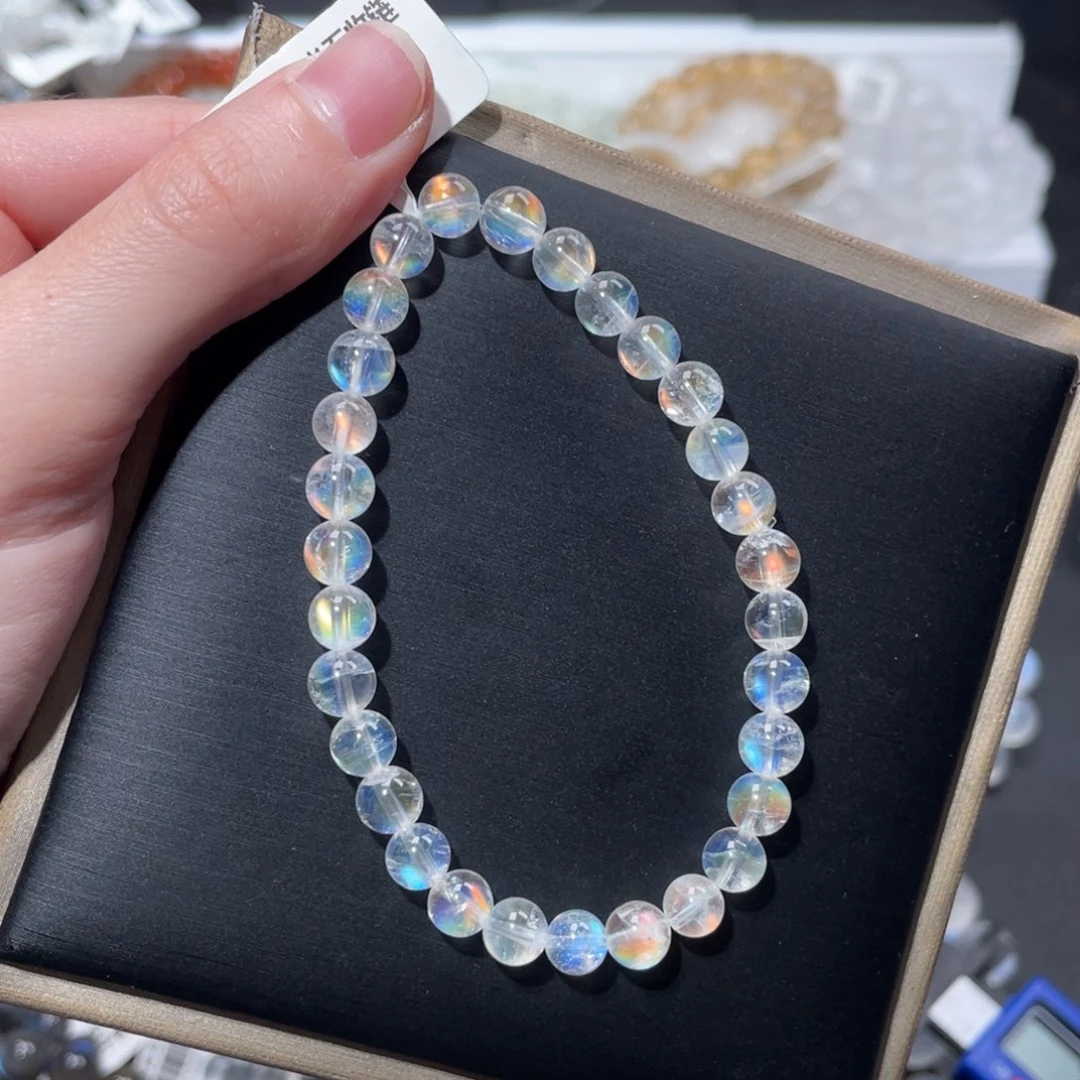 未镶嵌手链长石幻彩月光石6m+