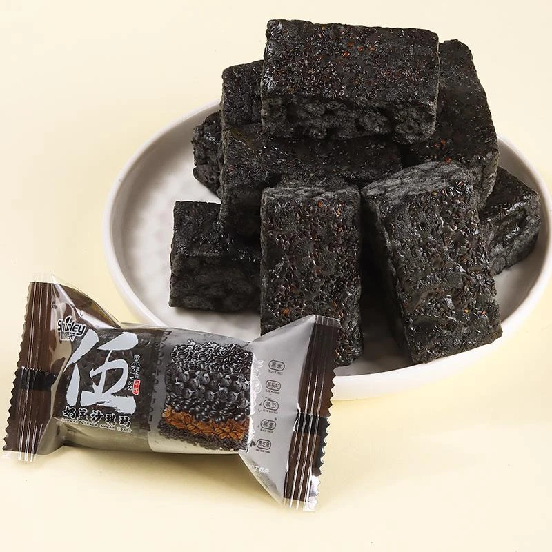 雪丽芙五黑奶盖沙琪玛无蔗糖萨其马谷物粗粮米桑葚粗粮官方