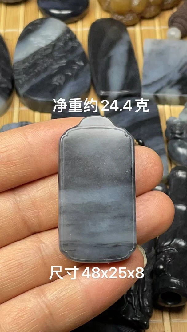 特价！天然和田玉籽 料青花平安无事牌玉佩吊坠挂件