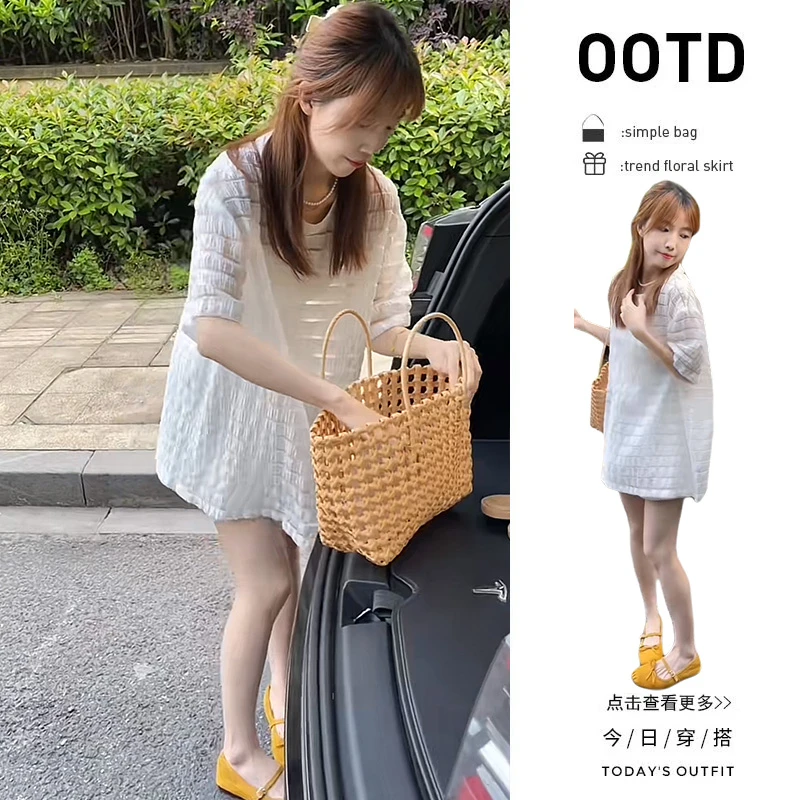 夏季洋气穿搭一整套2025新款白色格子防晒衬衫百搭高腰短裤两件套