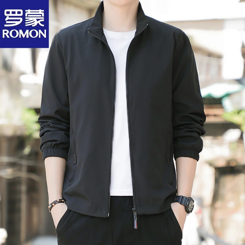 Romon/罗蒙品牌男士春秋季高端清新新款潮流休闲青年夹克外套上衣