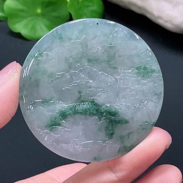 E12-天然A货翡翠-山水牌