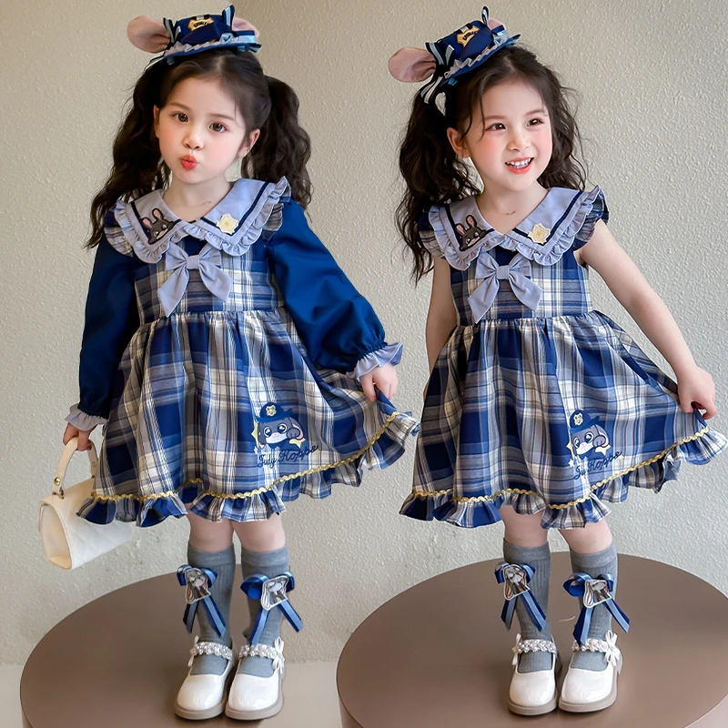 女童兔子警官套装儿童洛丽塔裙子两件套小女孩宝宝春秋装2025新款