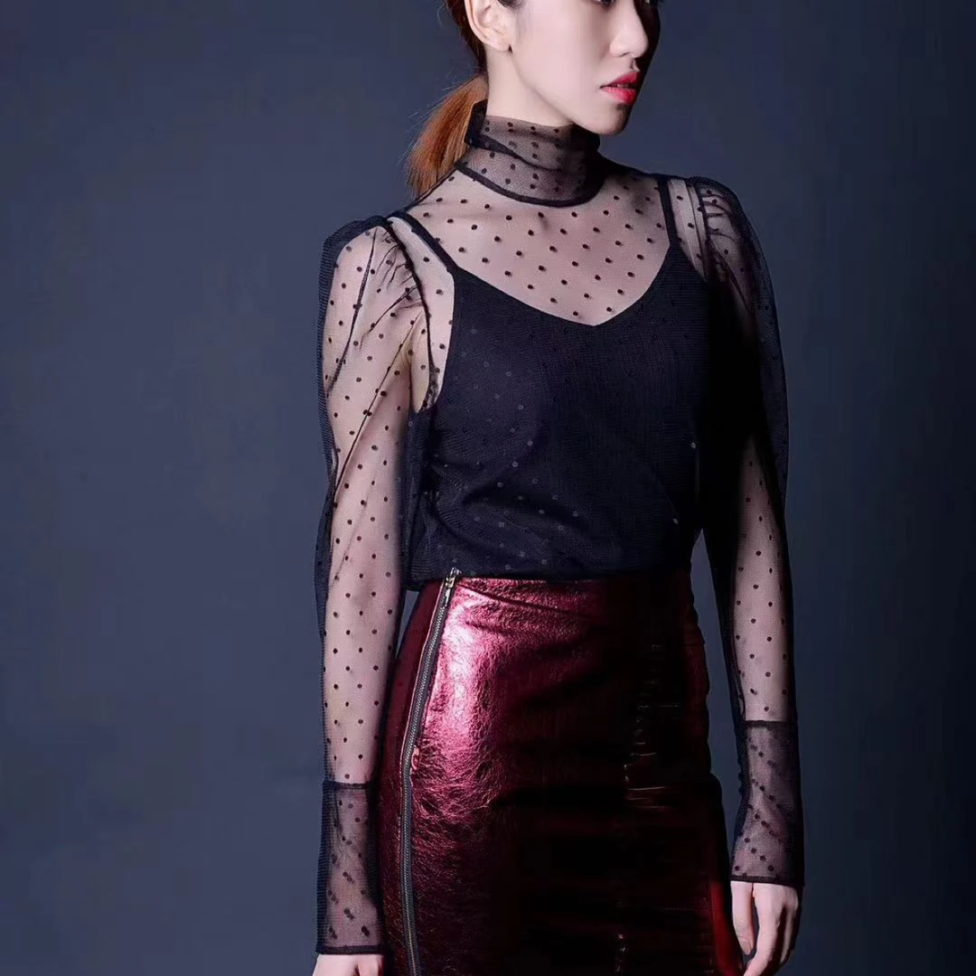 limil/丽米儿黑色波点纱衣LC452225