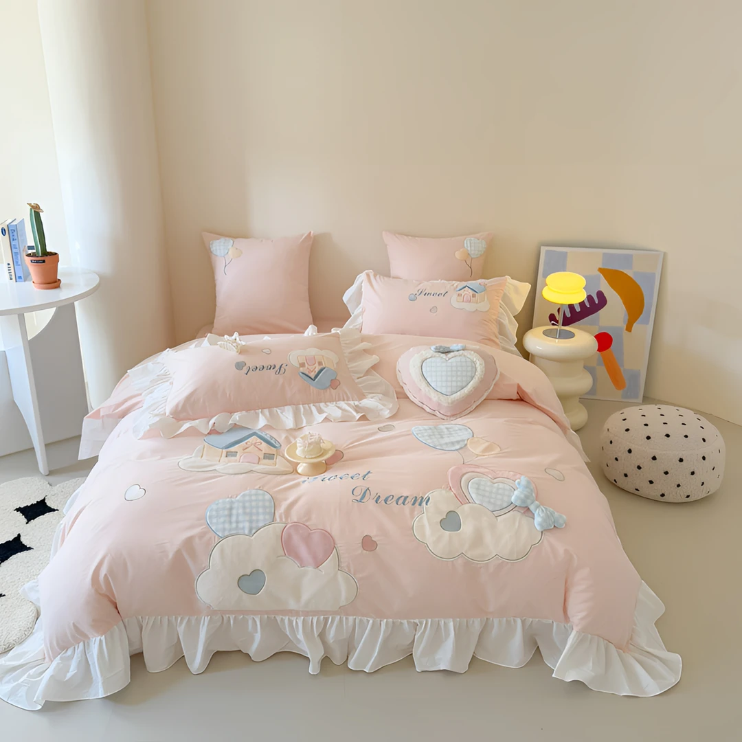 自在家 | 元气少女 韩系ins小清新全棉水洗棉被套三件套四件套