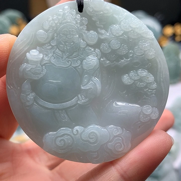 翡翠未镶嵌颈饰财神爷福利