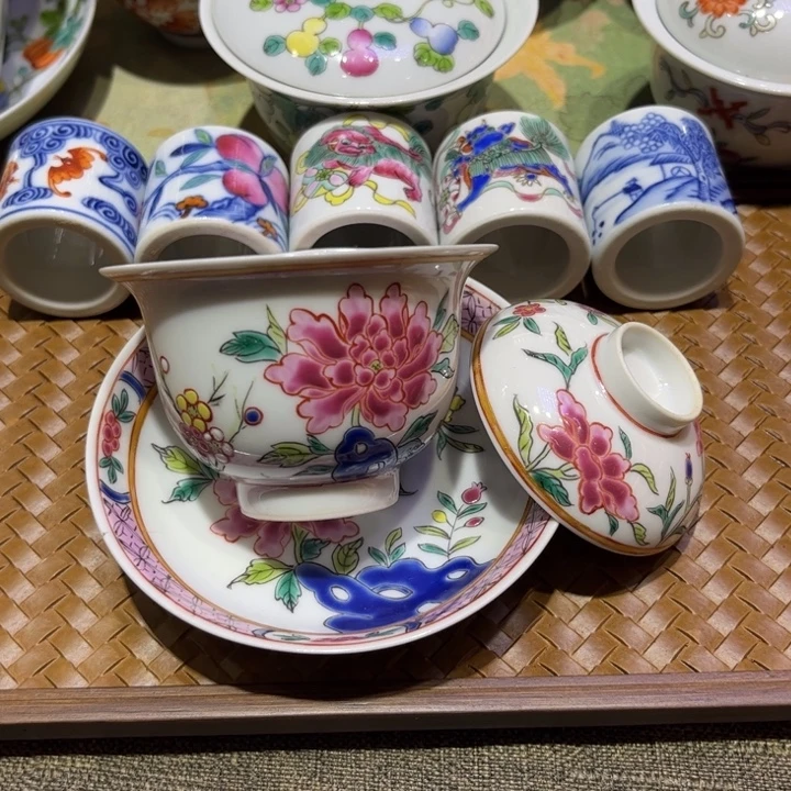 纯手绘精品盖碗杯