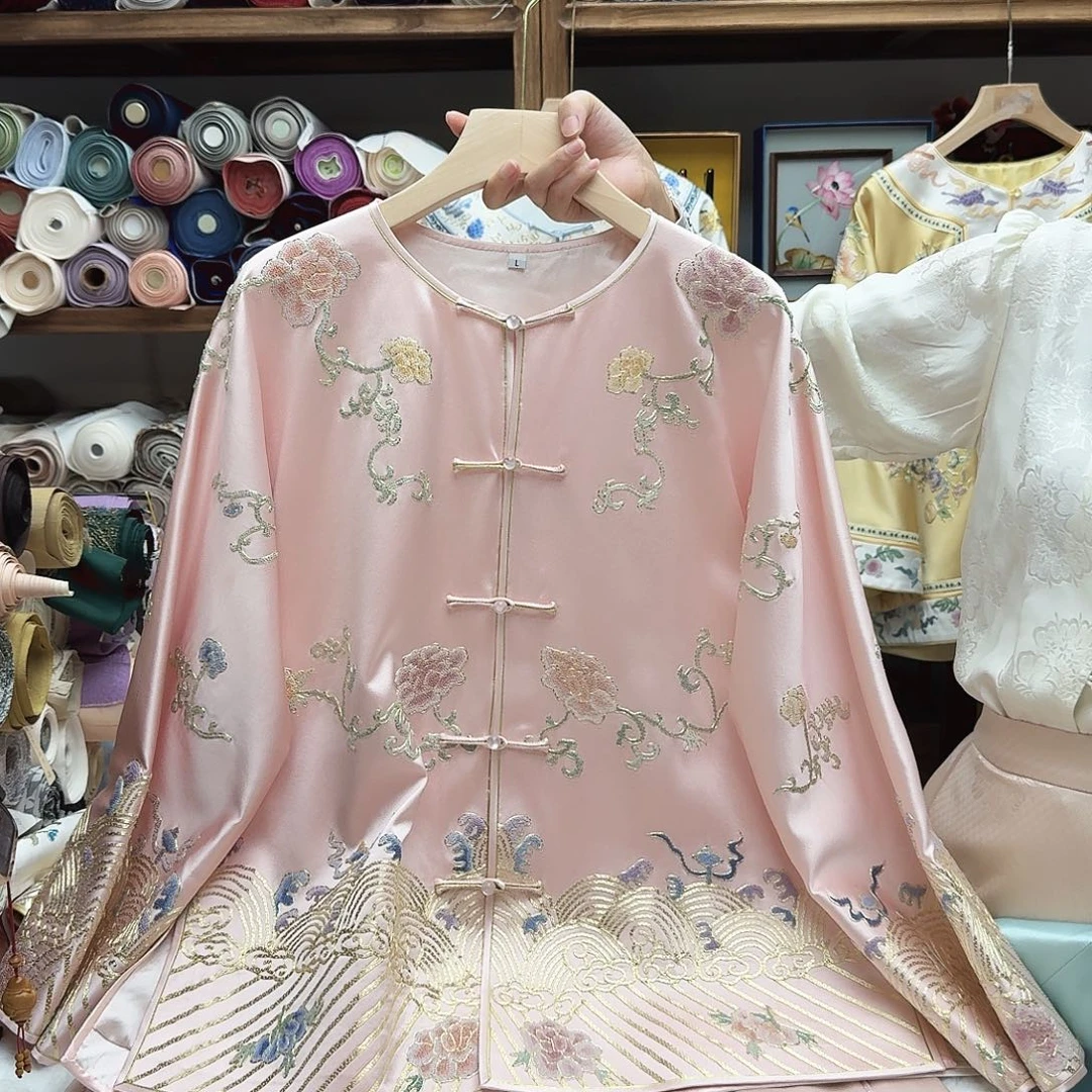 苏绣太太服26.胸围110.衣长66