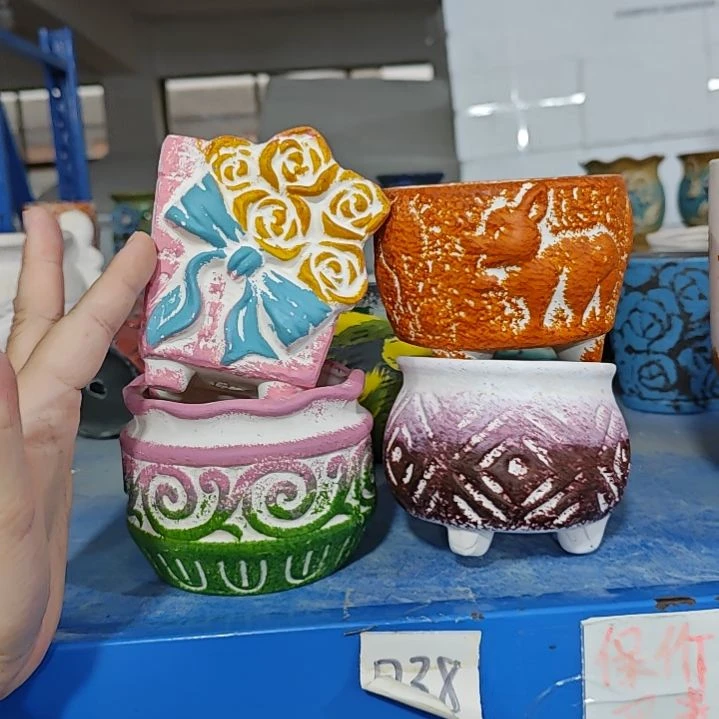 红陶吸水透气的白陶花盆凑满12发货