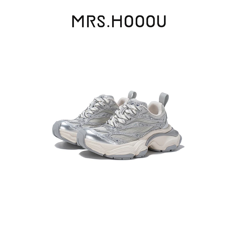 猴夫人 “幸运星河”老爹鞋女2025春款巨轻超软增高厚底运动休闲