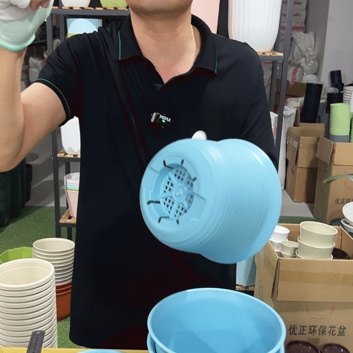 仿炭烧口18高12蓝色带托3只
