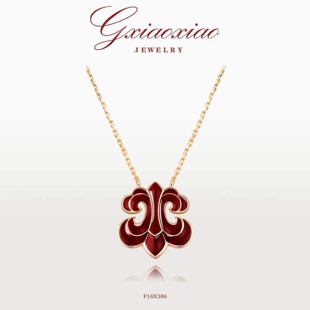 G XIAOXIAO 925银 【赤蔷金卷】气质高级感百搭鸢尾花项链 F16X386