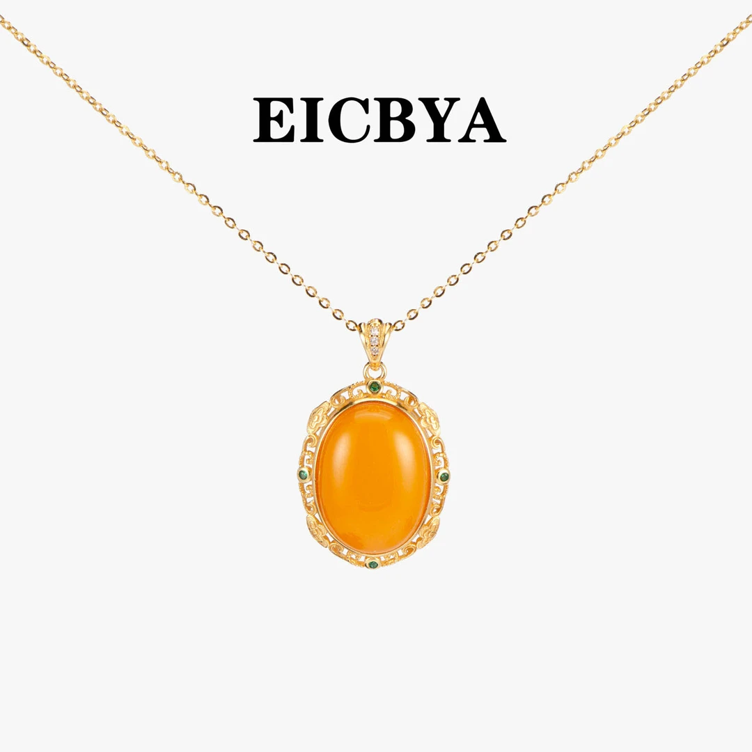 EICBYA/蜜蜡银项链 轻奢珠宝 闺蜜礼物