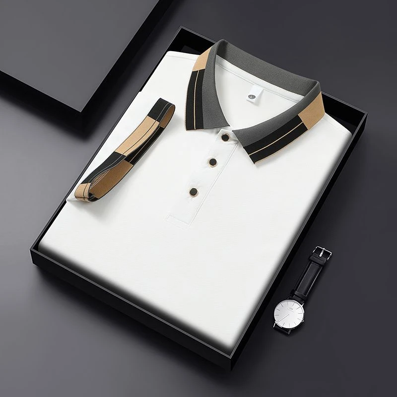 2025夏季新款高档翻领POLO衫男凉感面料运动高尔夫系列速干上衣