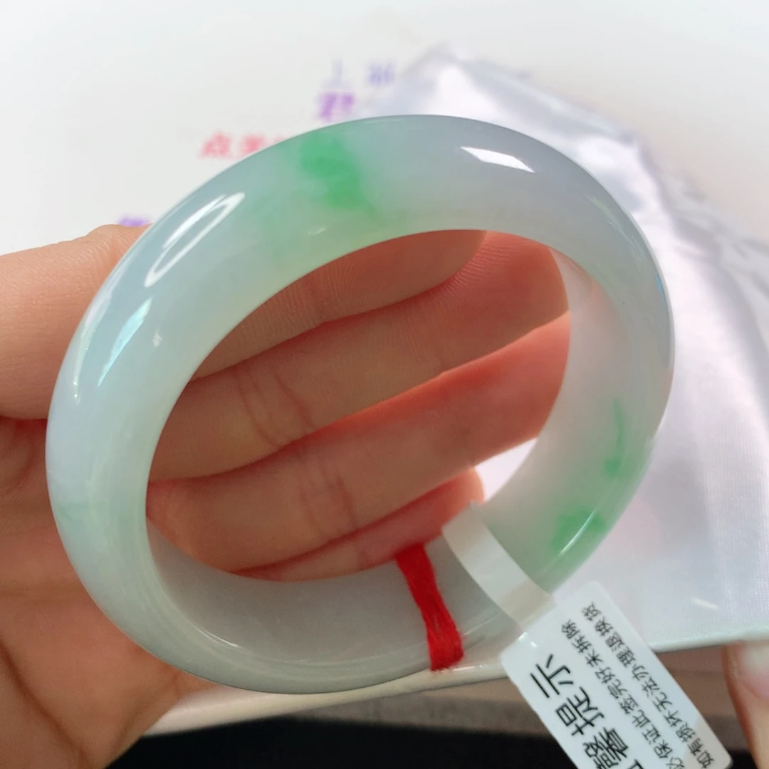 未镶嵌手镯翡翠 正圈263飘阳绿