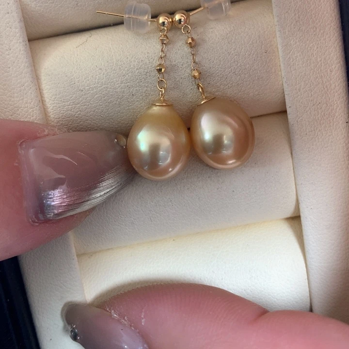 18K金镶嵌耳饰海水珍珠