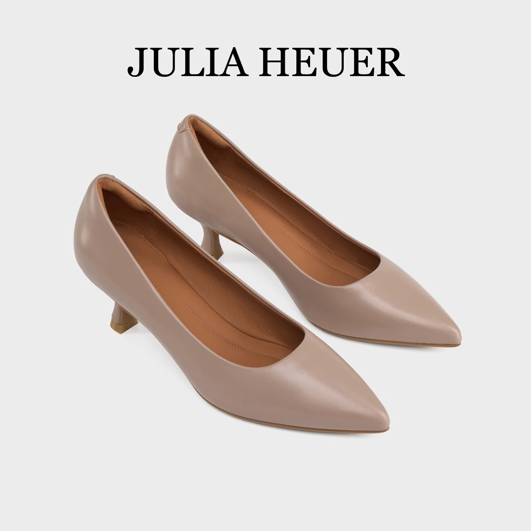 朱莉亚丨JULIA HEUER女士舒适百搭时尚气质猫跟浅口高跟鞋2205