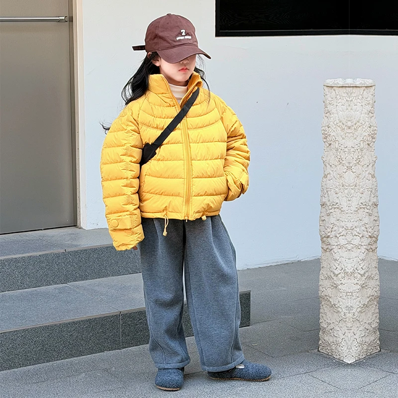 女童韩版立领时尚百搭外套排骨棉服2025新款女孩冬季加厚保暖棉衣