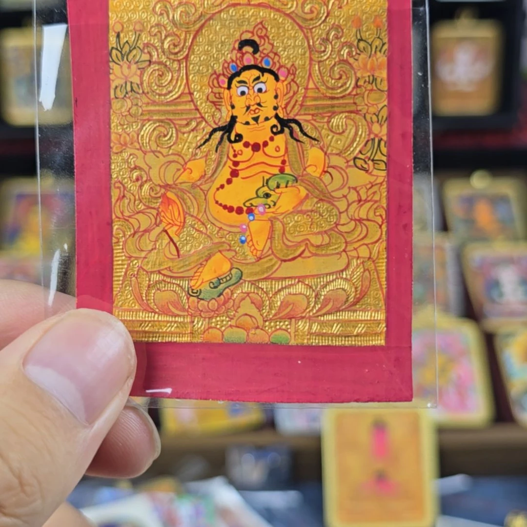 吊坠金唐纯手绘唐卡黄财神