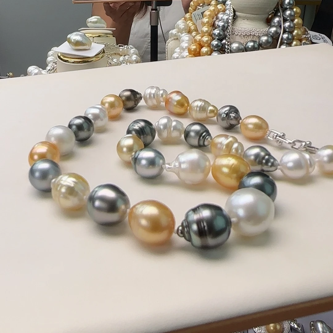 颈饰银S925镶嵌海水珍珠