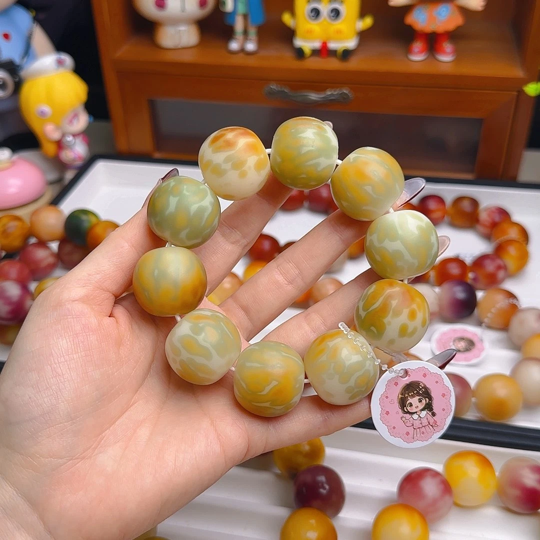 菩提根/象牙果手串卡25干磨苹果微微瑕