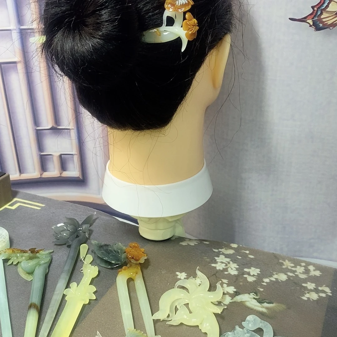 岫玉发簪未镶嵌坤*