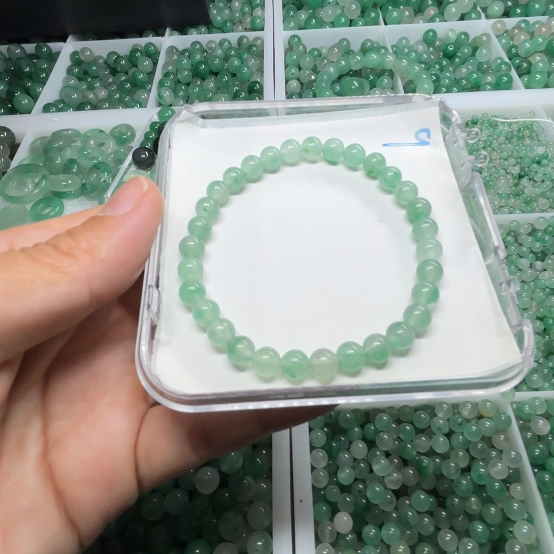 石英质玉（非洲翠）未镶嵌卡6手串