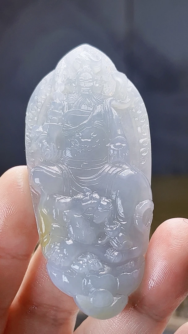 【新春好物】天然缅甸翡翠冰胶赵公明毛货买断需抛光尺寸70-31-9.7