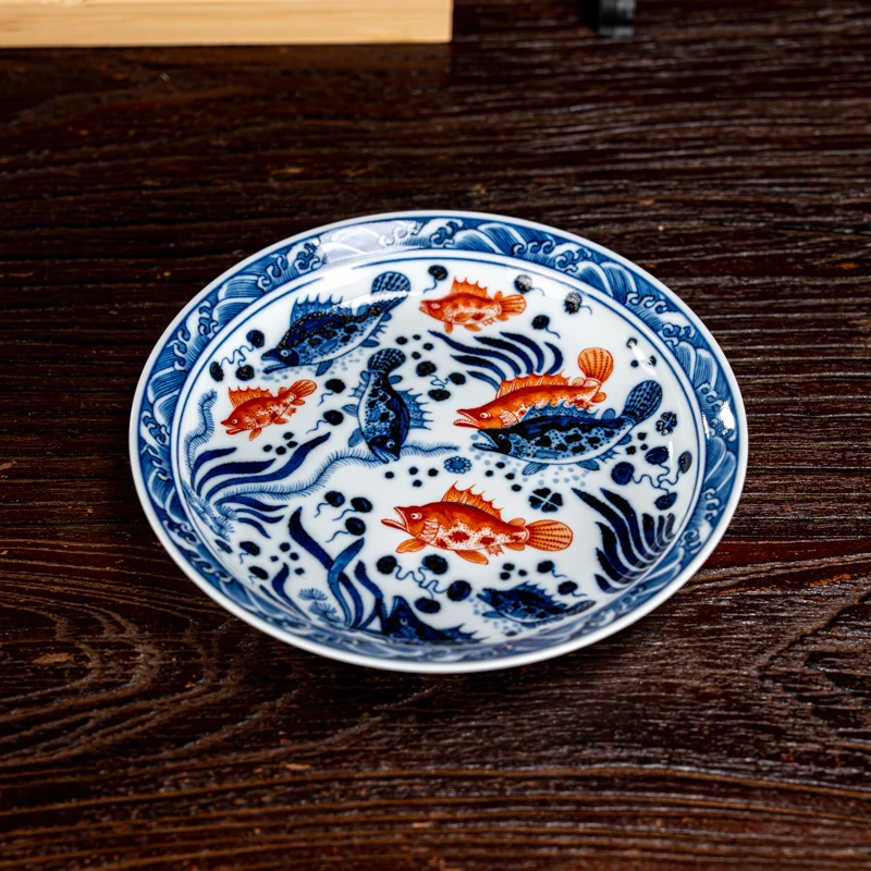 【墨舍柴窑】墨舍柴窑矾红满鳜壶承纯手工手绘茶具陶瓷 moshe1023