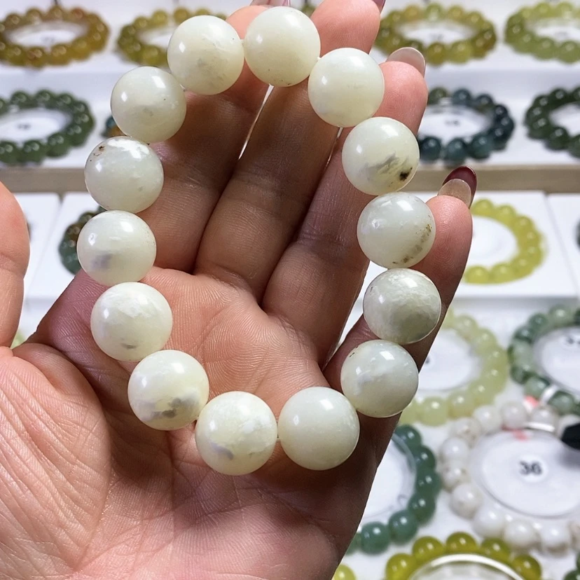 【闪购商品】未镶嵌蛇纹石玉手链卡16