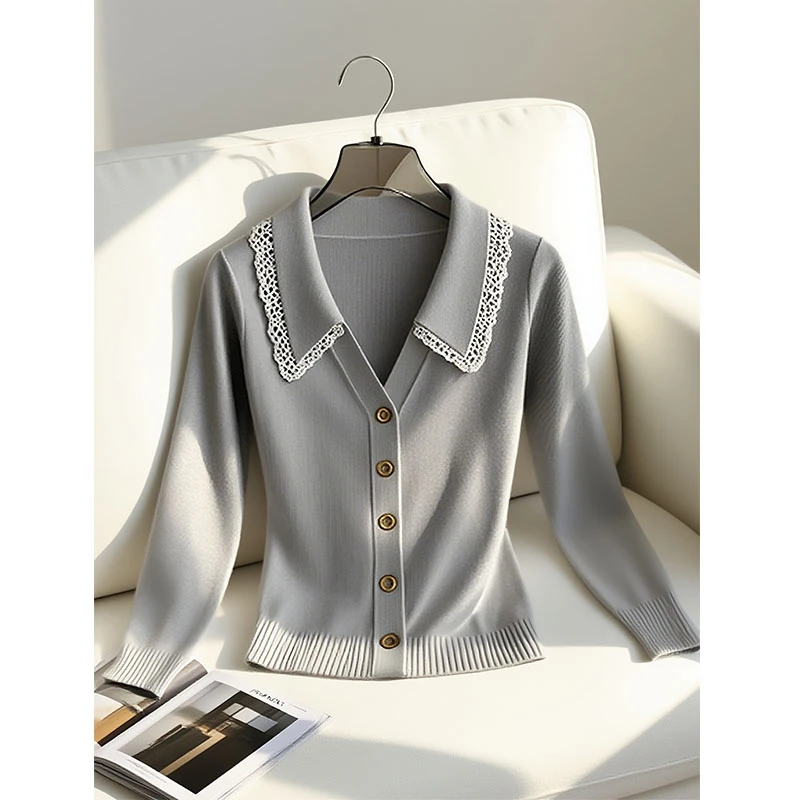 2025秋季新款慵懒风长袖毛针织衫时髦设计感小众长袖上衣女装爆款