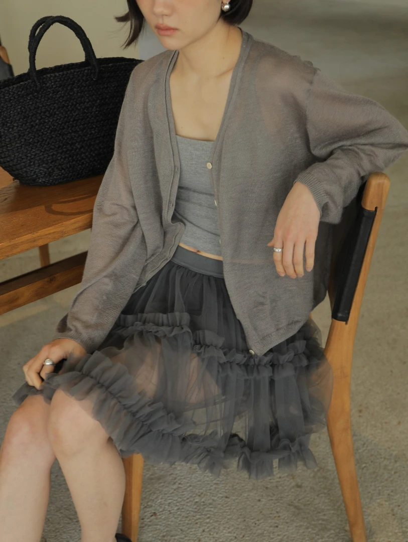 《6.8大上新》夏日针织V领宽松防晒毛针织衫 00831