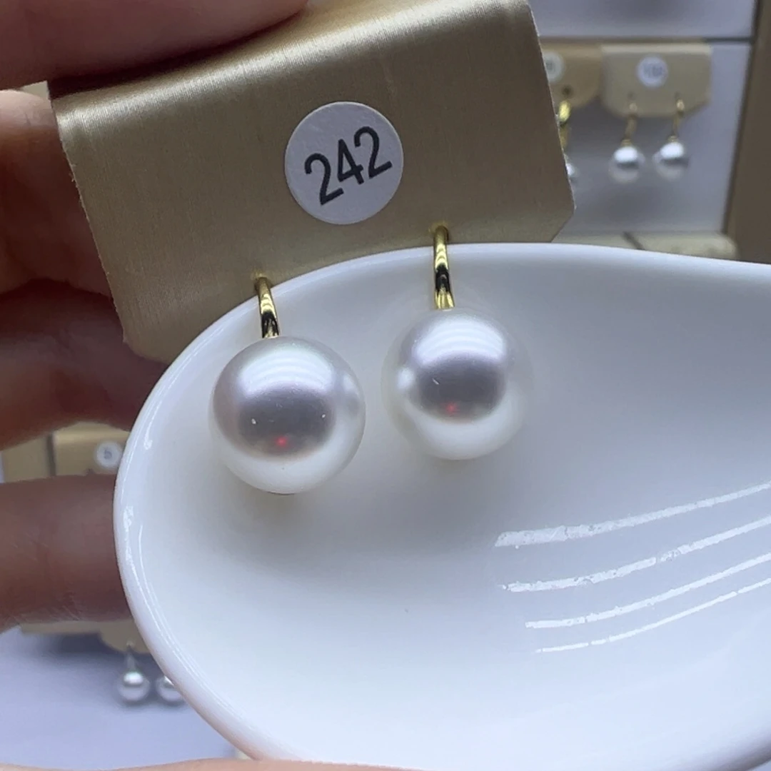 银S925镶嵌淡水珍珠耳饰