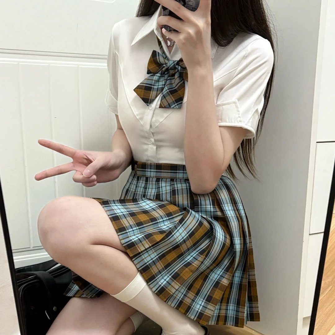 【秋刀鱼】格裙jk制服裙女生校供学院风短裙