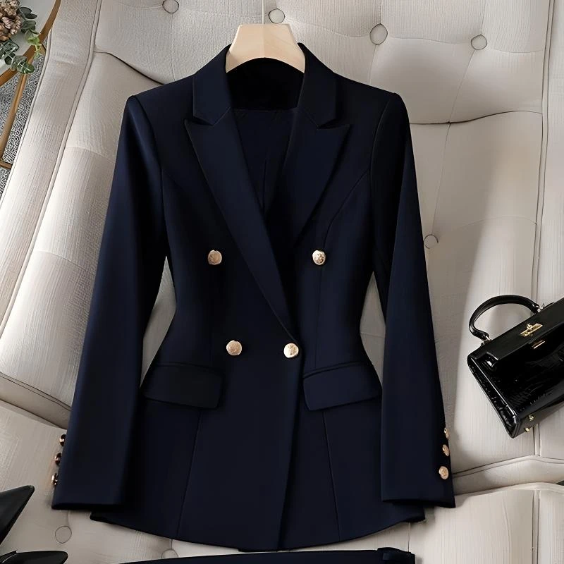 气质时尚西装休闲套装女正装黑色面试职业通勤西服外套工作服