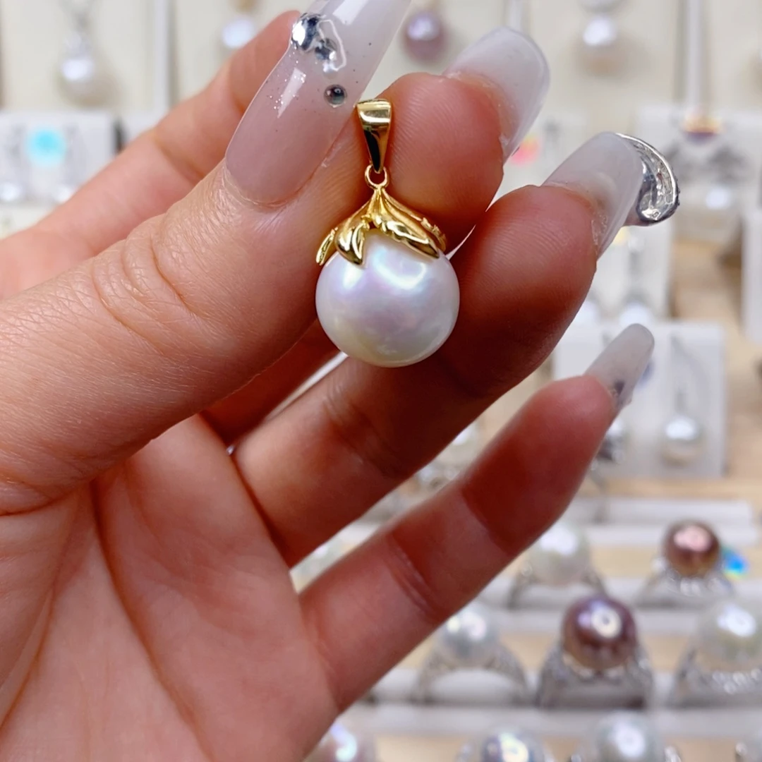 淡水珍珠吊坠(赠链)银S925镶嵌