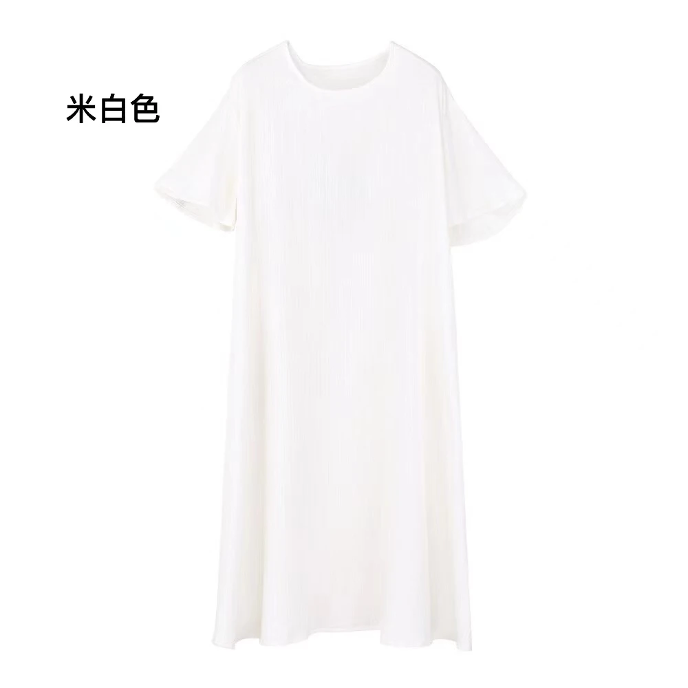 FUJIA STYLE新款韩版简约纯色时尚五分袖连衣裙YY099