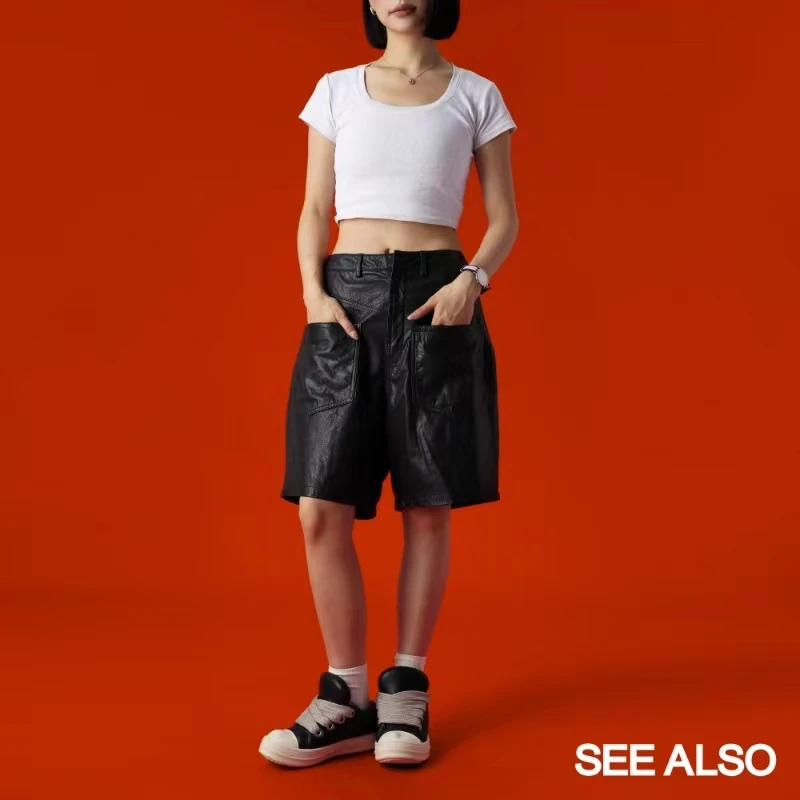 SEE ALSO 老爷的牛皮短裤 水洗做旧五分裤LD4055