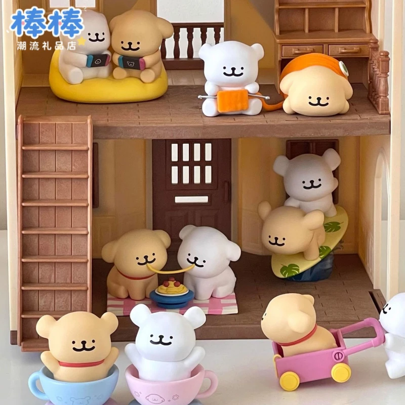 线条小狗欢乐连连系列盲盒手办周边可爱公仔玩偶桌面摆件