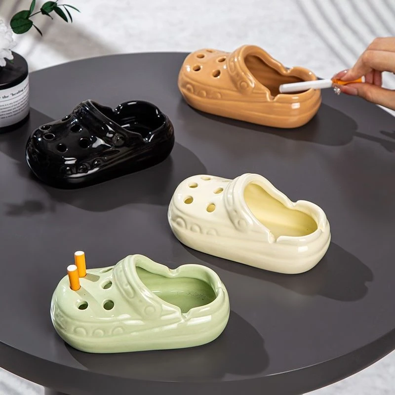 【3天内热销1537件】可爱洞洞鞋陶瓷烟灰缸办公室高颜值网红家用