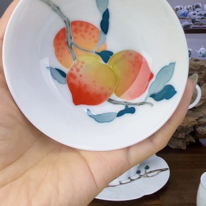 杯主人杯手绘釉下彩