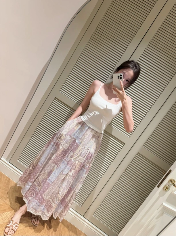 uki studio｜紫色香豌豆 苎麻半裙