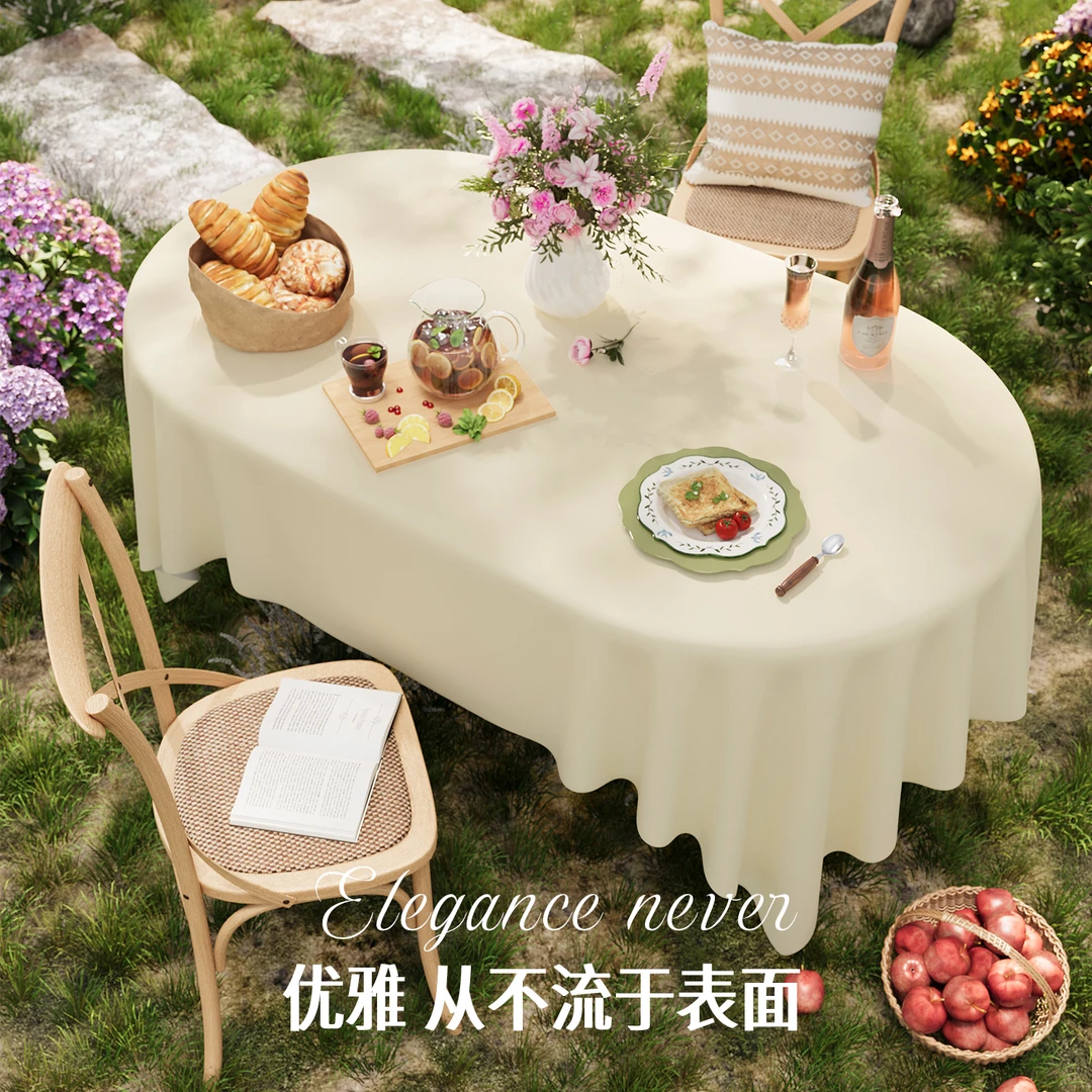 本知雪脂柔桌布2025新款防水防污柔软质感高级感纯色餐桌茶几布