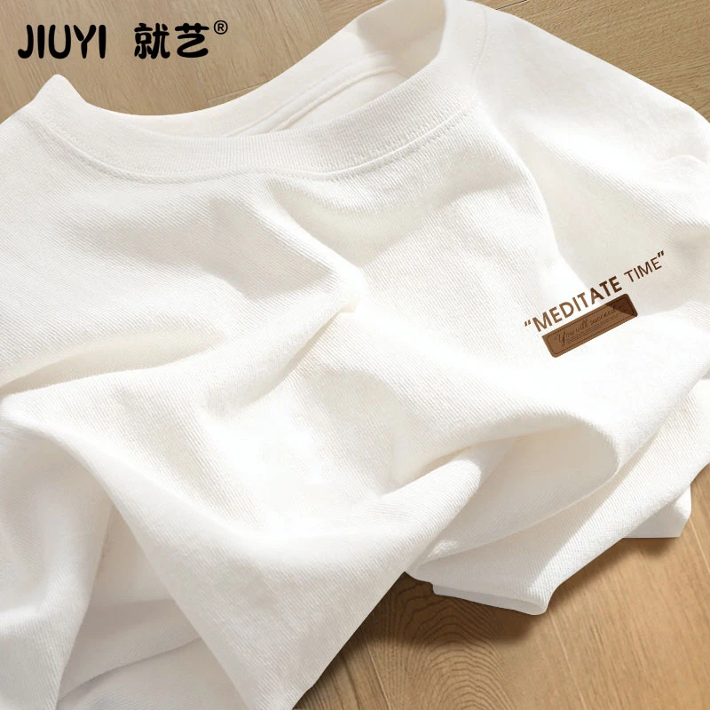 白色纯棉短袖t恤女2025夏季新款韩版潮牌宽松正肩显瘦体恤上衣ins