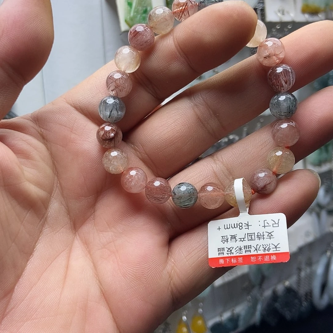 发晶耳饰未镶嵌手串