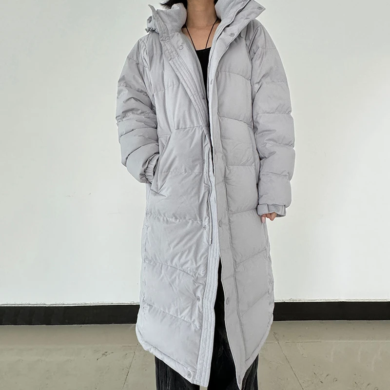 清货 Puma 彪马 灰色 连帽长袖长款鸭绒休闲保暖羽绒服 941326-02